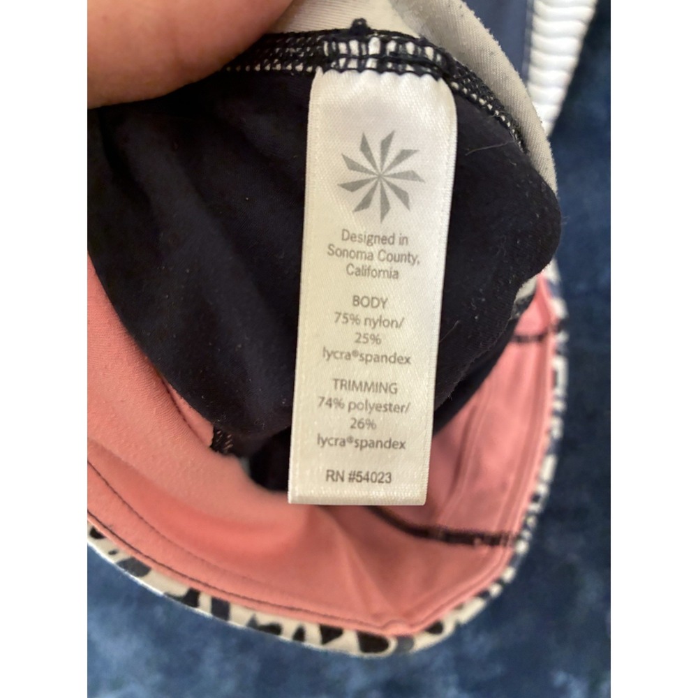 Athleta Blue with Animal Print‎ and Stripes 7/8 Leggings Size Small Tall (L6) - Picture 4 of 11